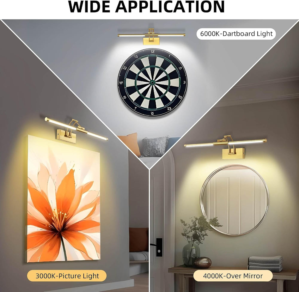 24" Picture Lights for Wall, 8000mAh Rechargeable Wireless Remote