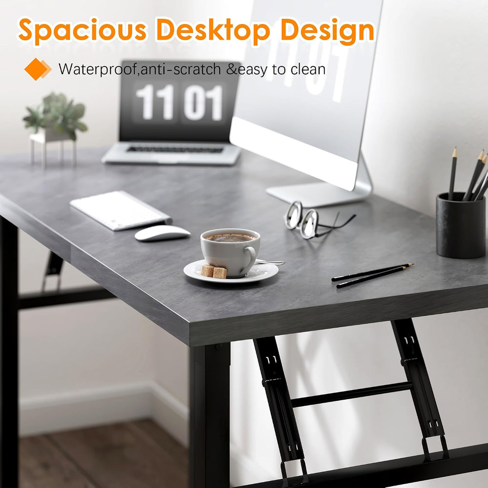 Need Small Folding Computer Desk, 31.5 Inch Writing Table, Grey