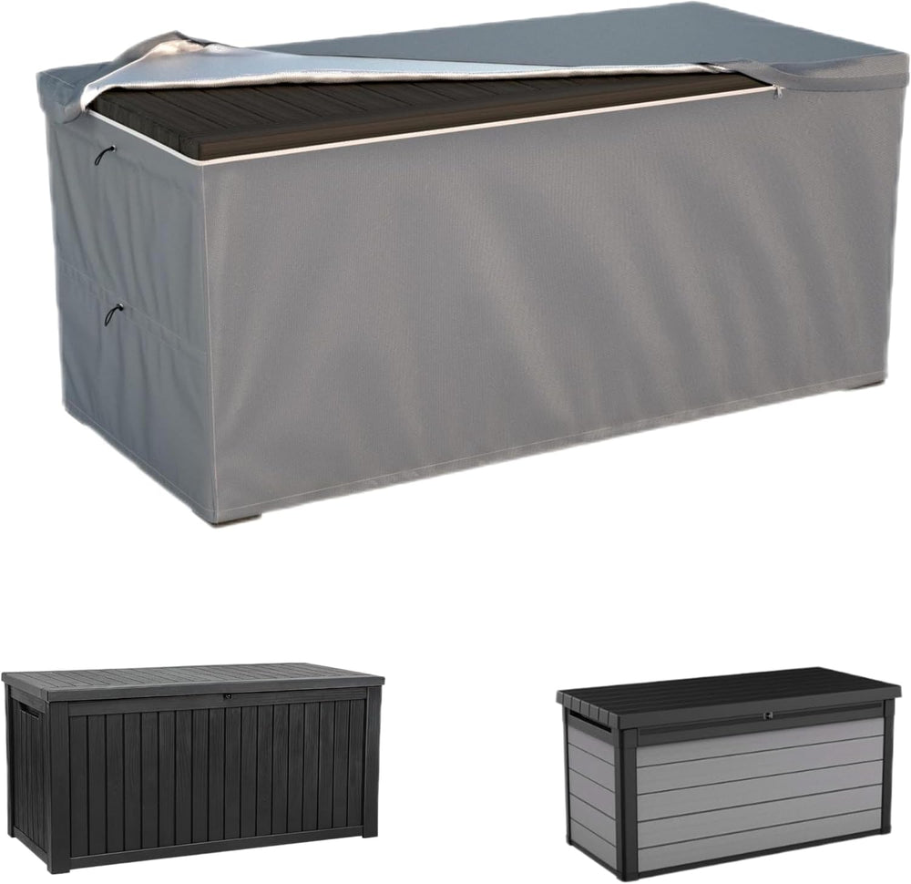 Deck Box Cover - Outdoor Storage Box Cover 150 Gallon, Heavy Duty 600D Oxford...