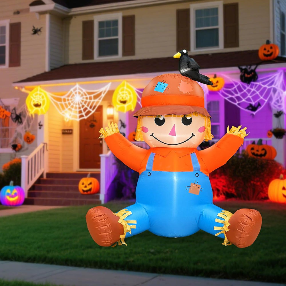 4FT Fall Thanksgiving Inflatables Outdoor Decorations with Built-in LEDs