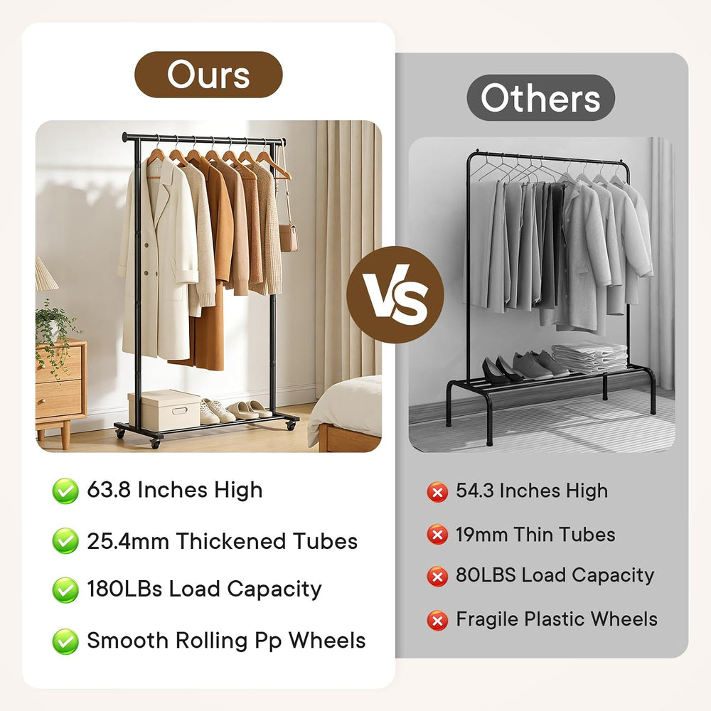 Clothes Rack, Clothing Rack for Hanging Clothes, Rolling Clothes Garmen Rack ...