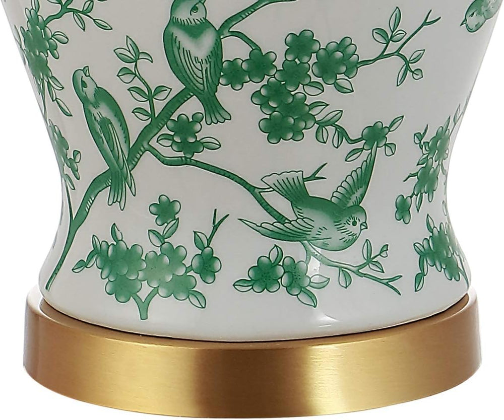 JONATHAN Y Penelope Ginger Jar 22" LED Table Lamp, White/Green