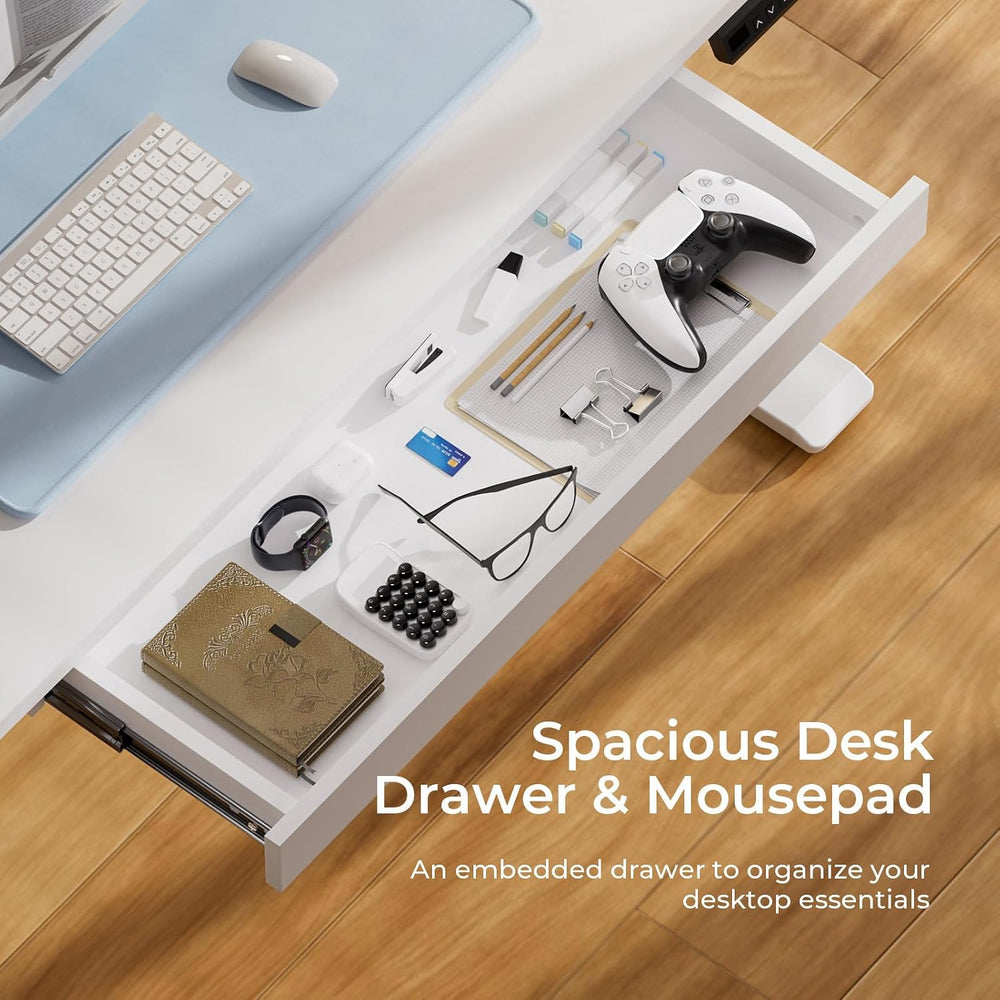 COMHOMA Electric Standing Desk with Drawers, 48 x 24'' Sit Stand up D...