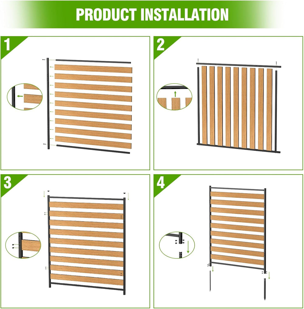 Metal Air Conditioner Fence 3 Panels - 40.27" W x 54.6" H Outdoor P...