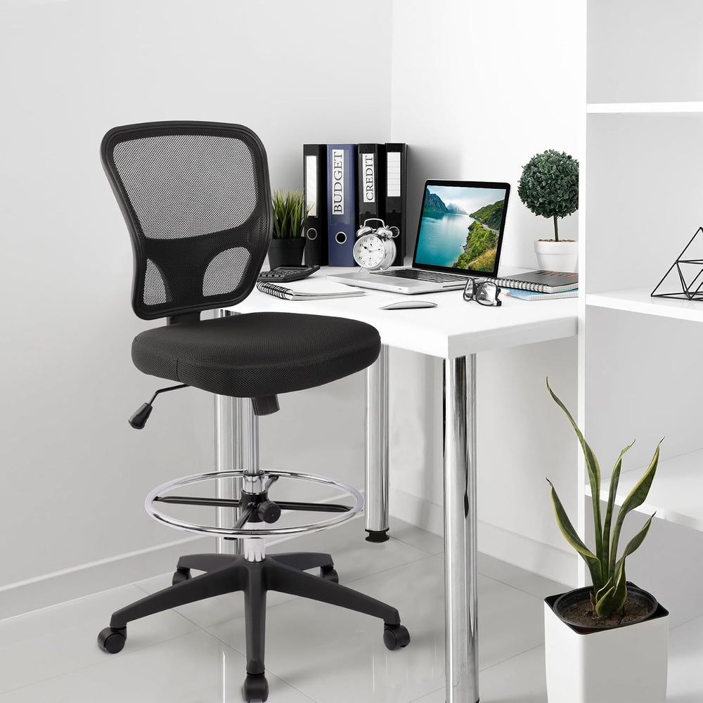 HYLONE Ergonomic Office Chairs, Office Drafting Chair, Rolling Stool Chair Ar...