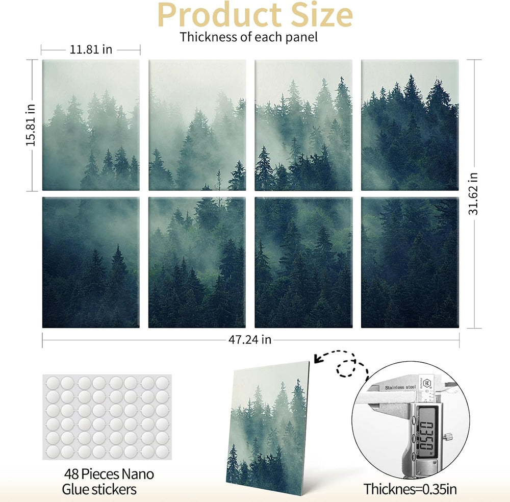 Art3d Acoustic Wall Panels, 48 x 32 in Set, 8-Pack Decorative Wall Art