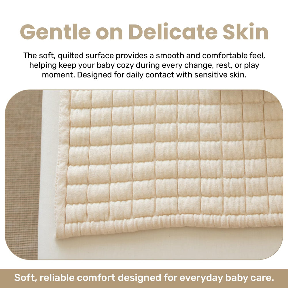 Organic Cotton Changing Mat 20x33 in, Plain Earth Ivory