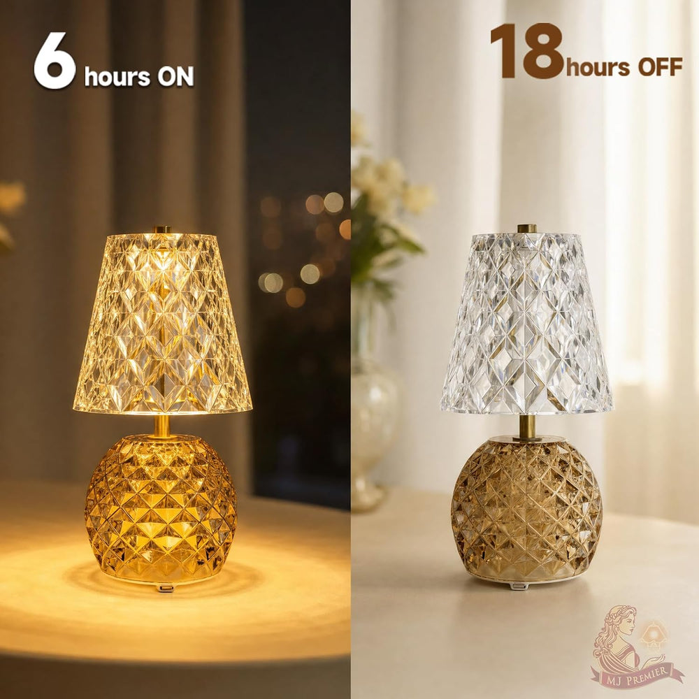 MJ PREMIER Rechargeable Table Lamp Cordless Mushroom Lamp with Timer Brown