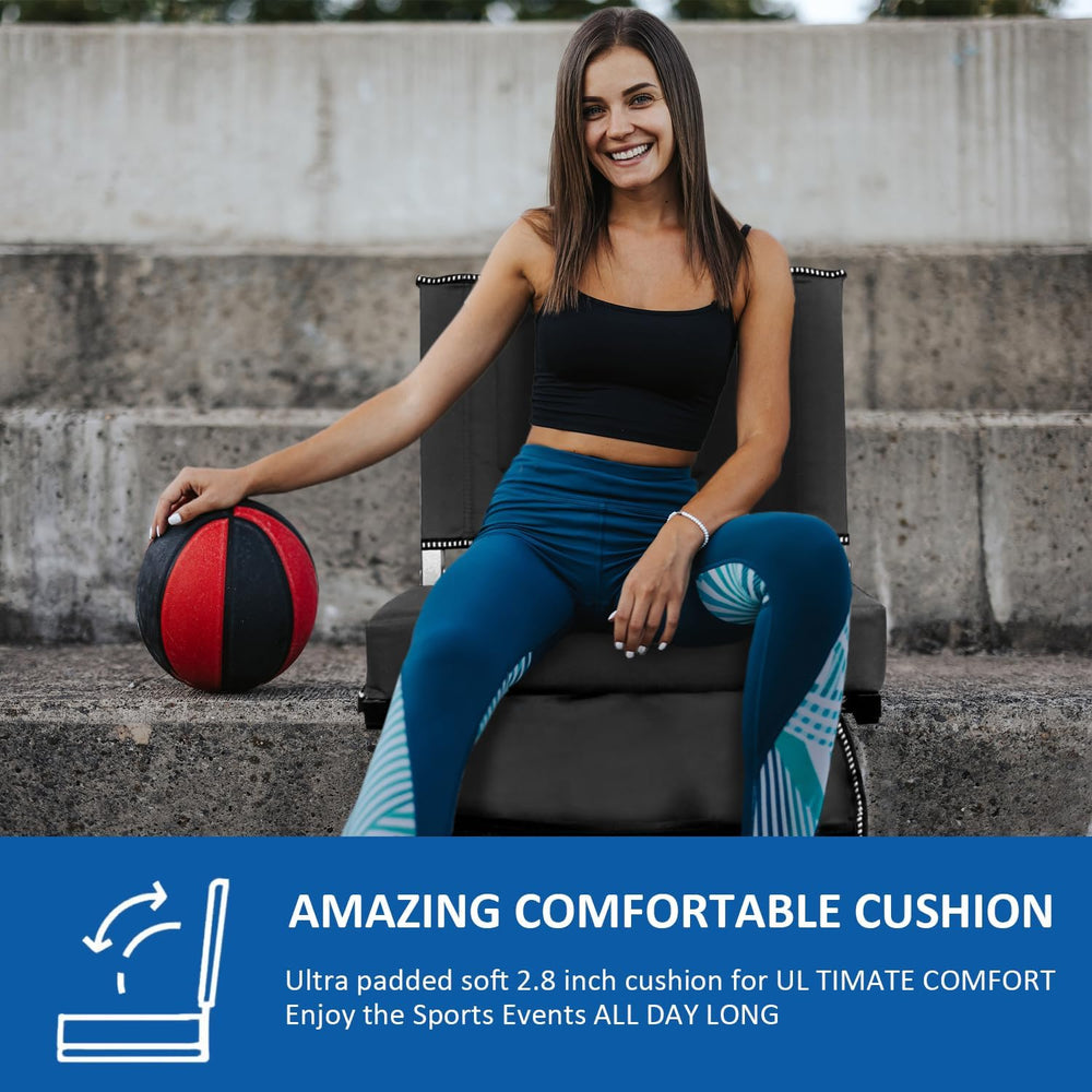 Portable Folding Stadium Chair with Back Support