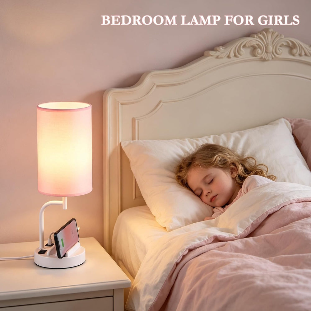 Dreamholder Touch Control USB Table Lamp with USB C/A & AC Outlet, 3-Way ...