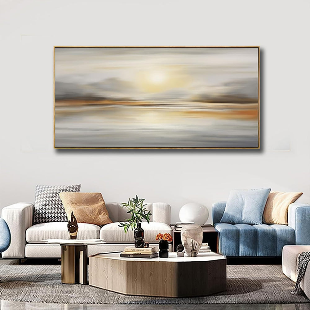 Framed Wall Art Abstract Seascape Canvas Printing Wall Decor Artwork for Livi...
