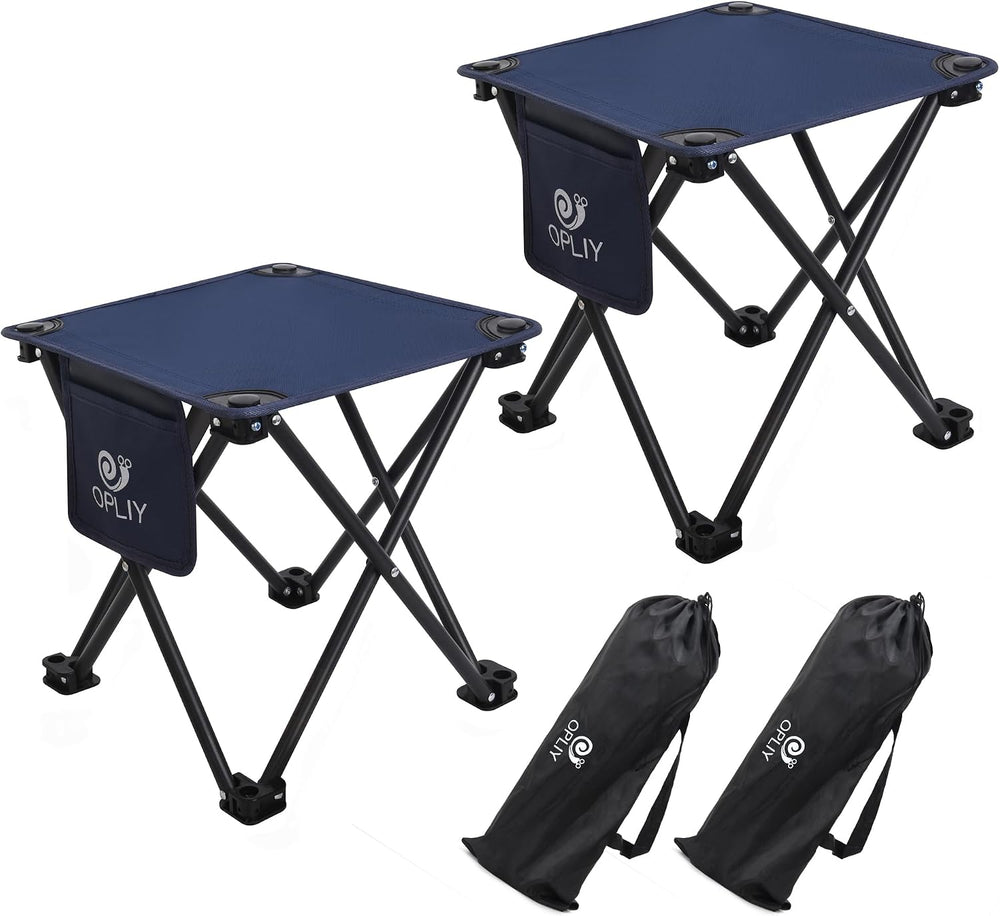 Opliy Camping Stool 2 Pack,13.5 Inch Portable Folding Stool for Outdoor Garde...