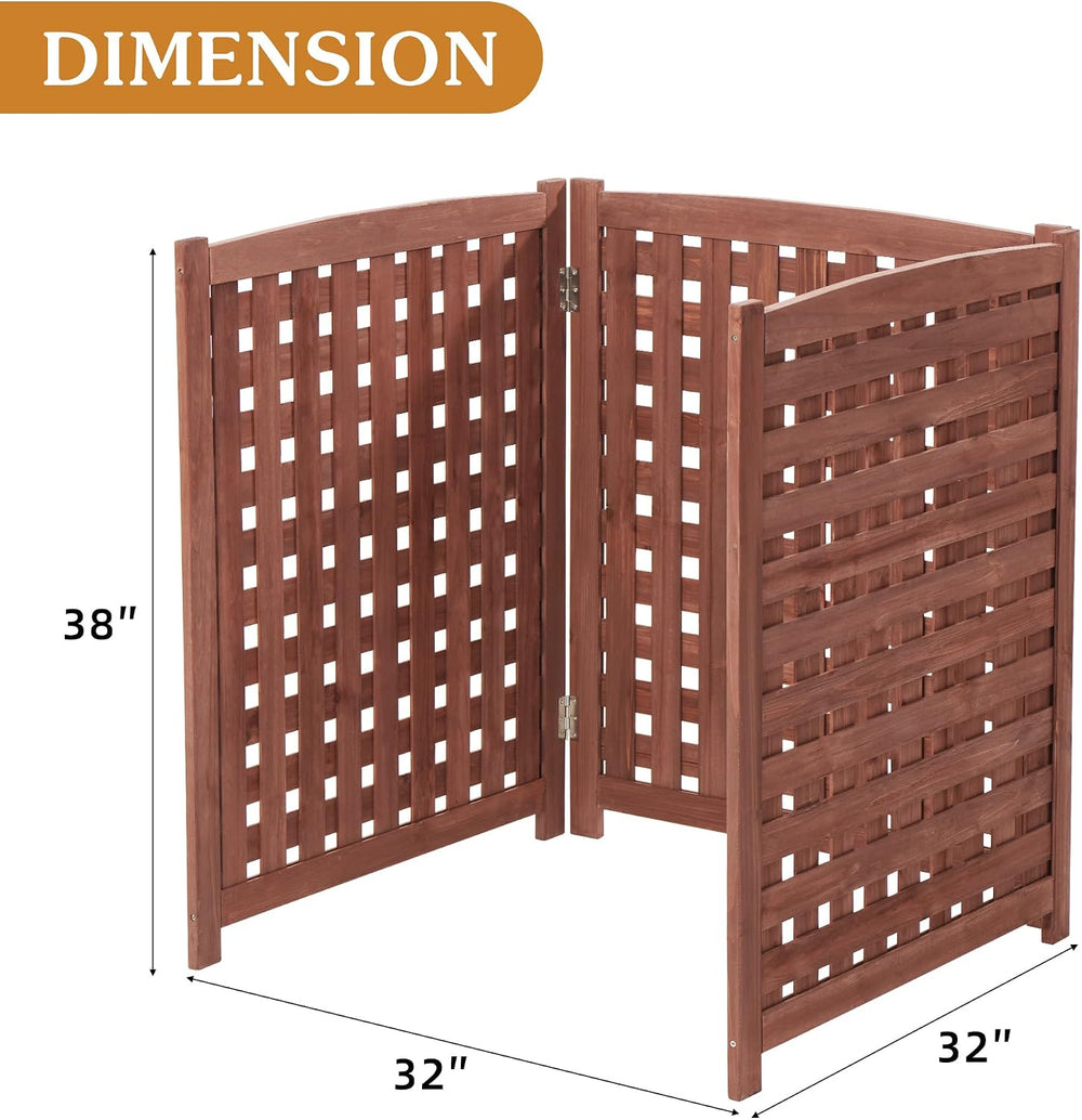 Knocbel Privacy Screen Solid Wood Decorative Fences Air Conditioner Fence Tra...