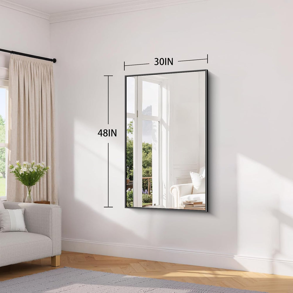 Koonmi Black Bathroom Mirror for Over Sink,Metal Framed 30"x48" Wal...