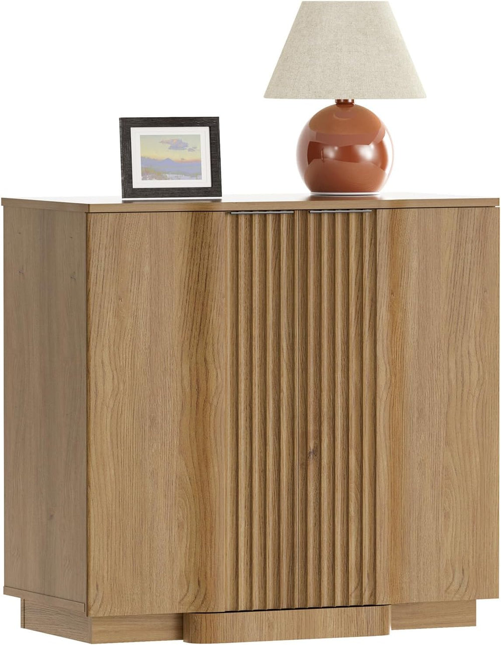 Yechen Fluted Buffet Cabinet with Storage, 31.5" Accent Sideboard Credenza