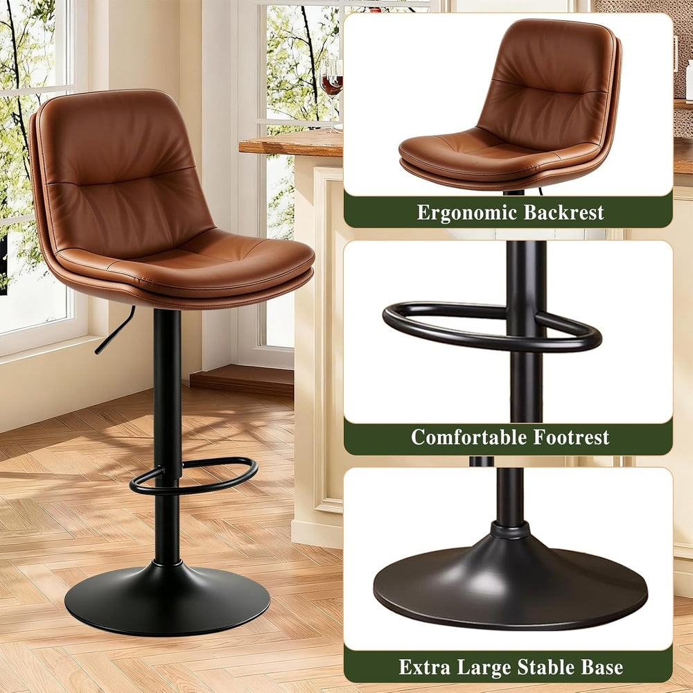 Bar Stools Set of 4 Swivel Adjustable Bar Chairs Counter Height