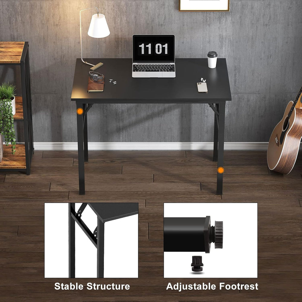 Need Small Folding Computer Desk, 31.5 Inch Writing Table, Black