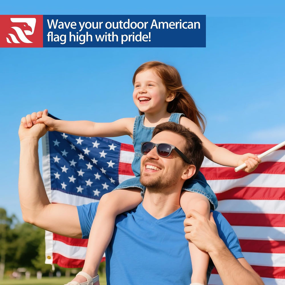 American Flag Made in USA, 3x5 FT Heavy Duty Nylon Outdoor Flag, Super Durabl...