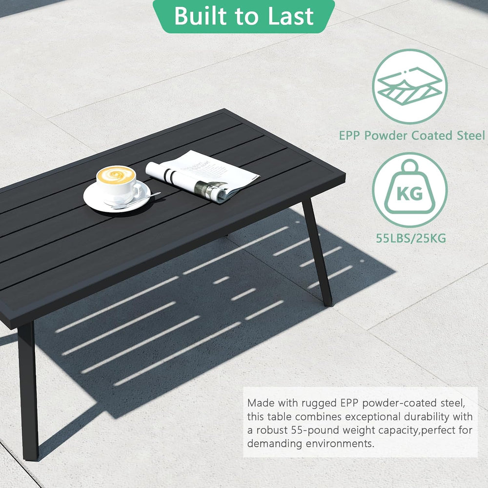 Helios&Hestia Small Rectangle Iron Outdoor Coffee Side End Table for Pati...