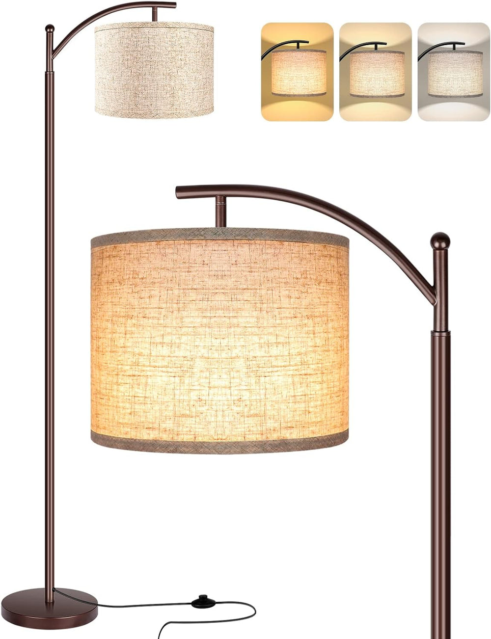 Floor Lamp for Living Room, LED Standing Lamp Tall Industrial Floor Lamp Read...