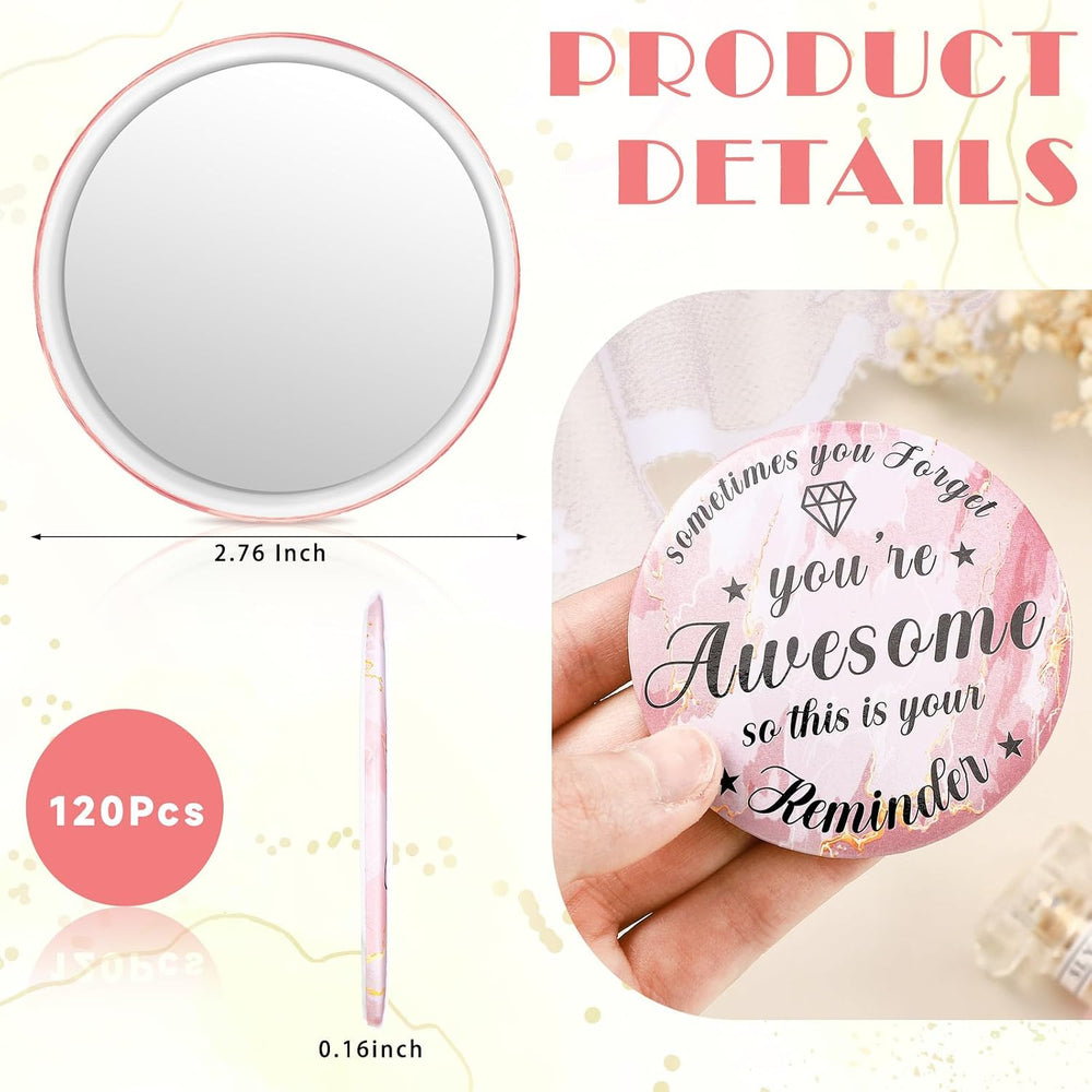 Tradder 120 Pcs Compact Mirror Bulk for Women Wedding Swag Bag Stuffer Gift