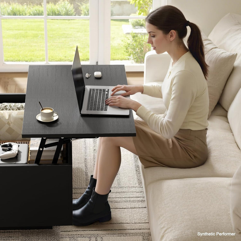 FABATO 31.5'' Lift Top Coffee Table Wood Center Table with Storage, B...
