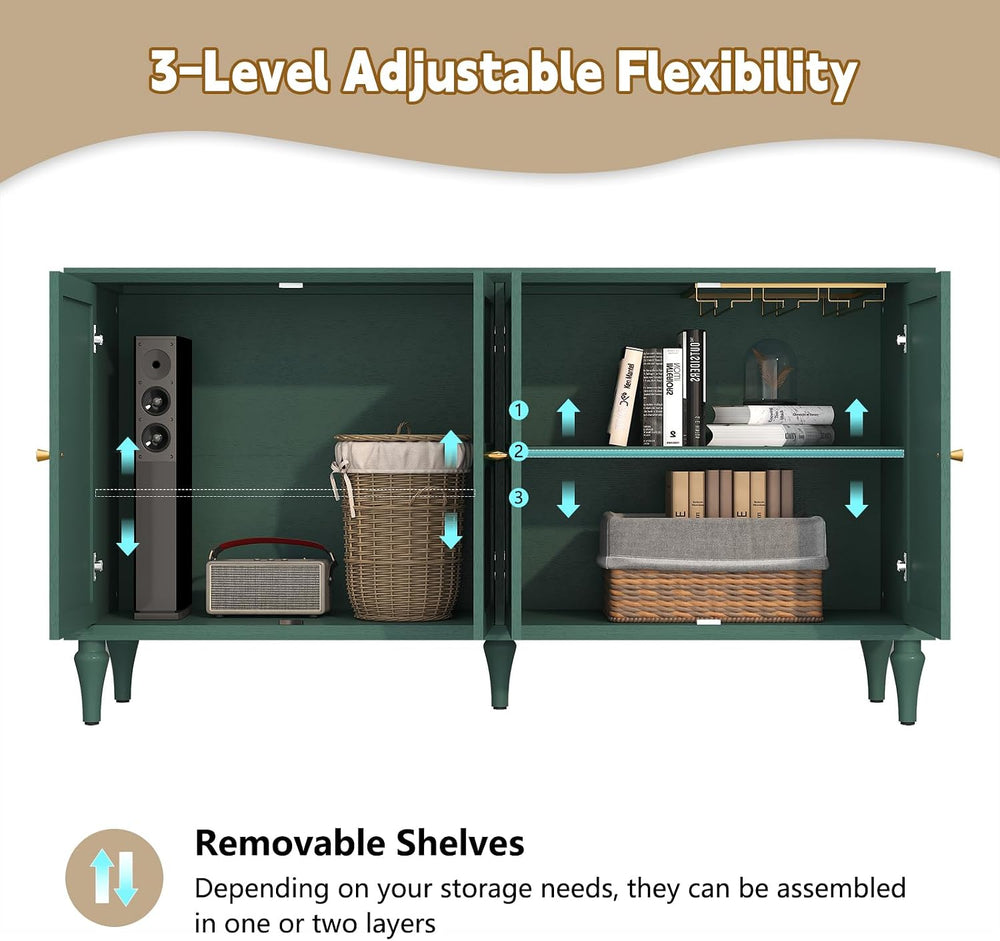 ARTPOWER 58'' Mid-Century Modern Sideboard Buffet Cabinet with Storage