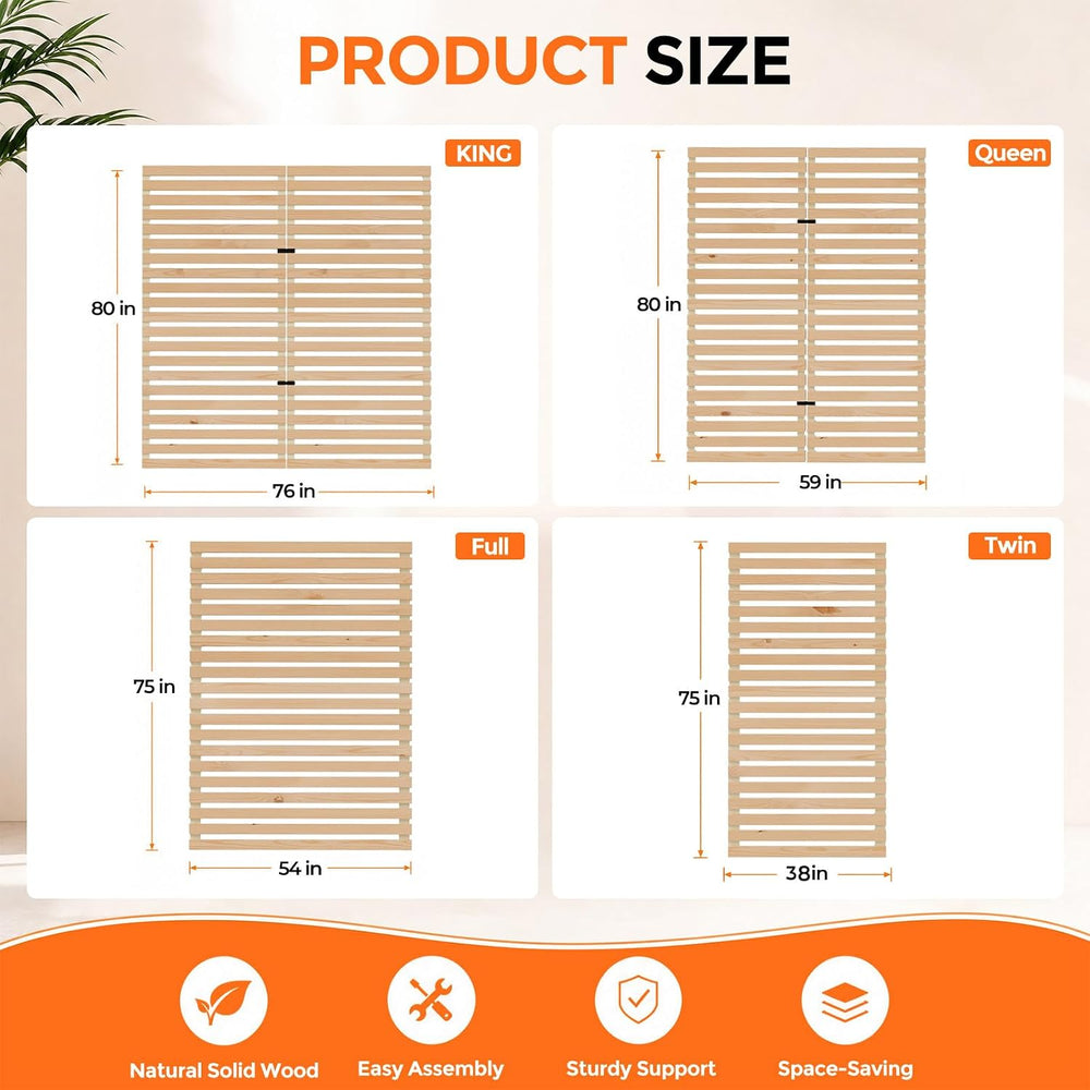 Japanese Bed Frame,Full Foldable Tatami Floor Bed Frame, Futon Frame