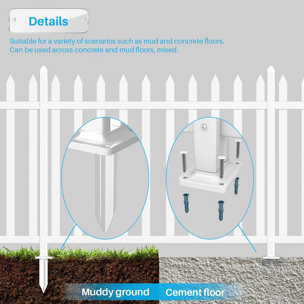 Patio Vinyl Picket Fence Panels 30/ High x 84/ Wide White PVC Decorative for ...