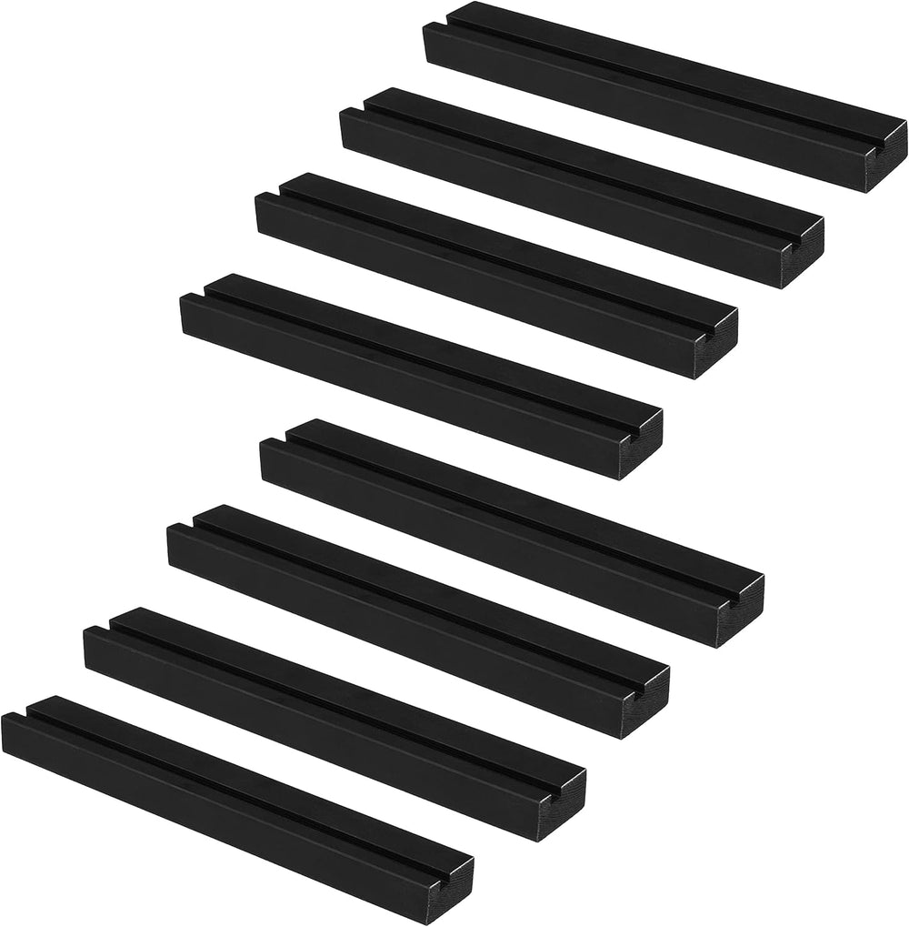 Ilyapa Vinyl Wall Mount Floating Record Shelves- 8 Pack, Black Wood