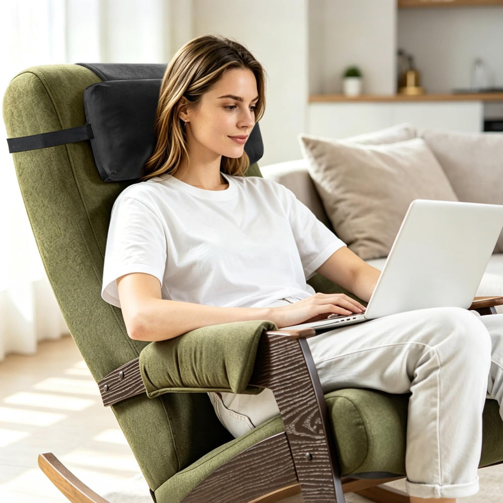 Head Recliner Pillow Adjustable Shredded Memory Foam Headrest Pillow for Recl...