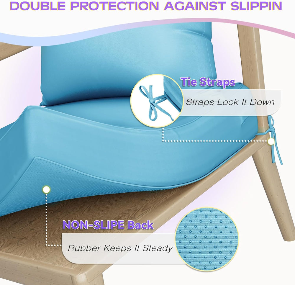 Outdoor Chair Cushions Set of 4, 22 x 22 Inch Patio Furniture Cushions with S...