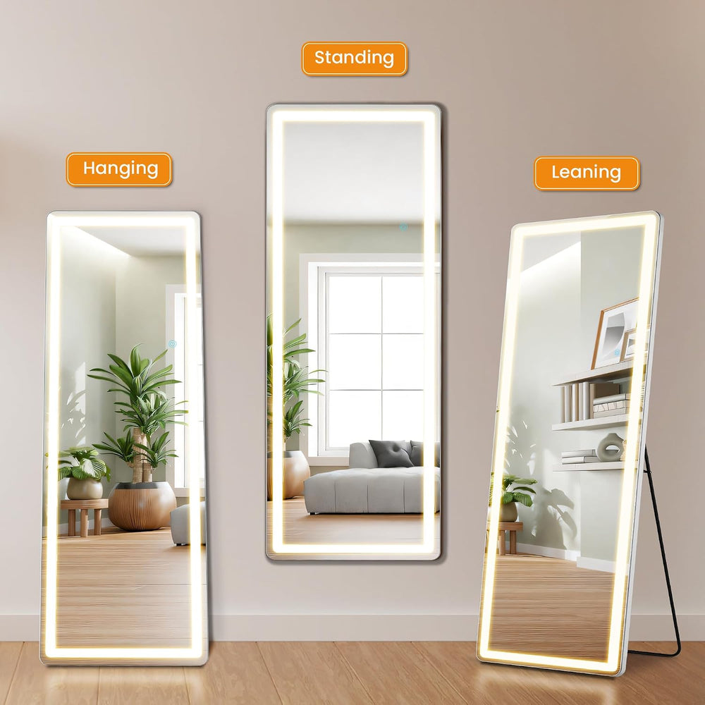 LED Rectangular Full Length Mirror, 71"L x 26"W Body Standing Mirror