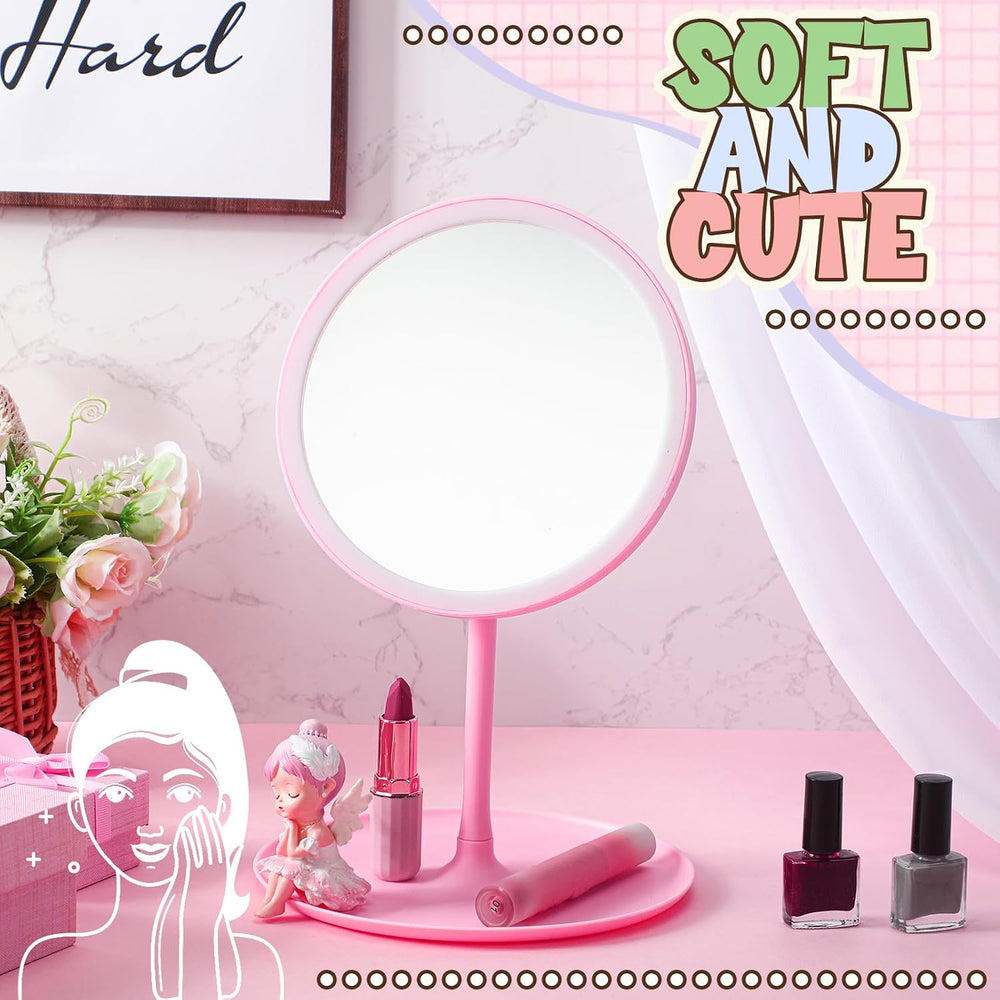 DoubleFill 6 Pcs Spa Party Mirrors Gifts Bulk Sleepover Party Favors,Pink
