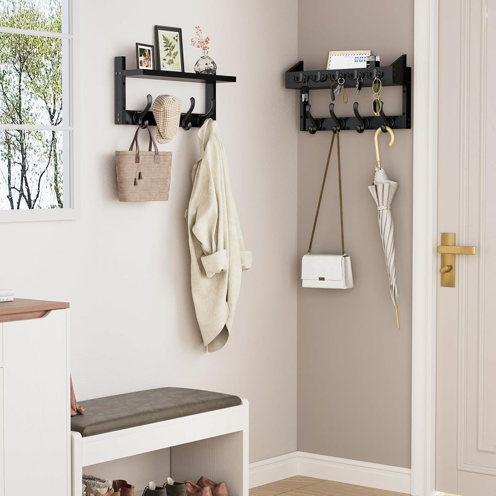 Evermagin 35" Coat Rack Wall Mount with Shelf & 13 Hooks, Entryway, ...