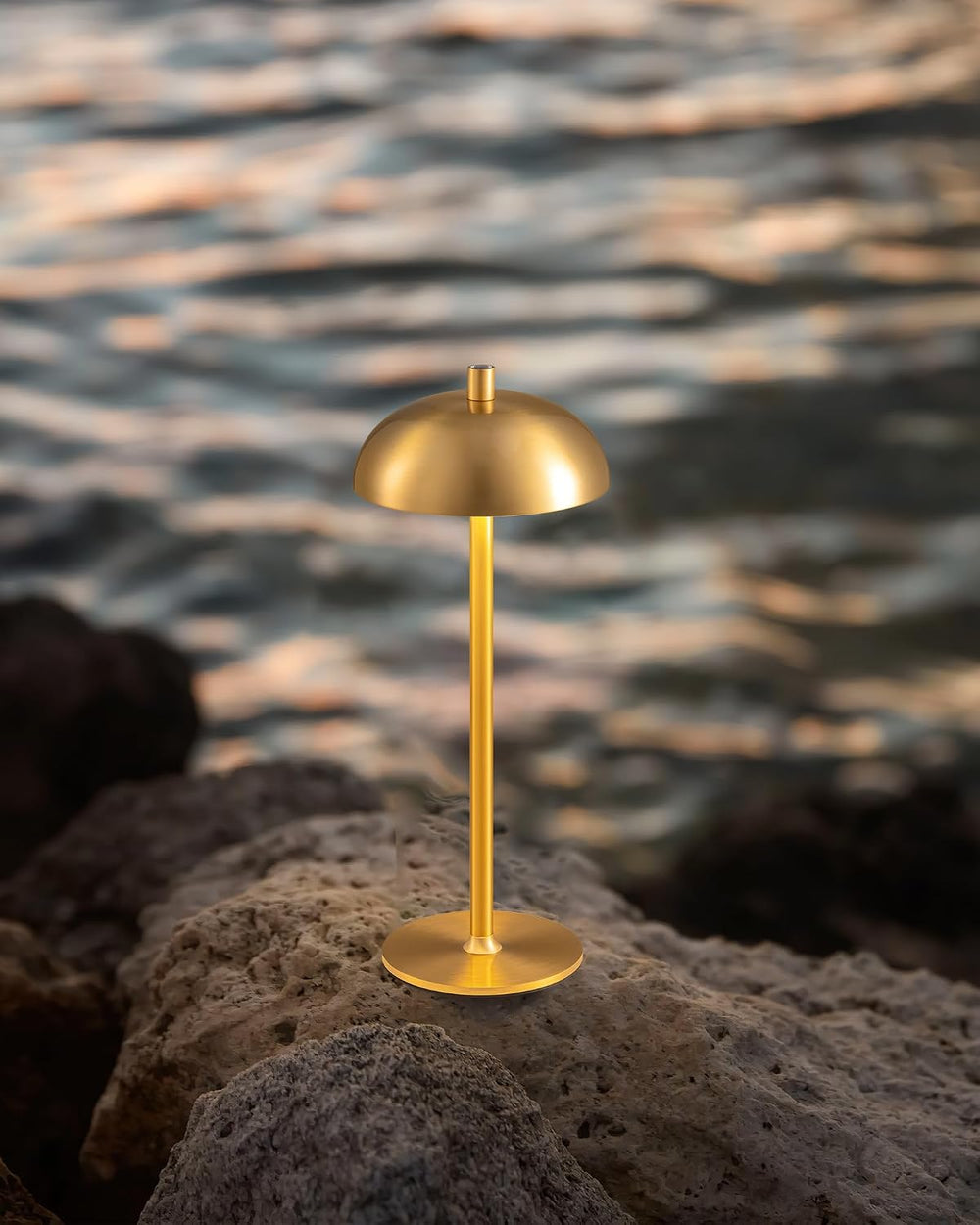 12" Cordless Table Lamps Set of 2, Gold Modern Portable Desk Lamp