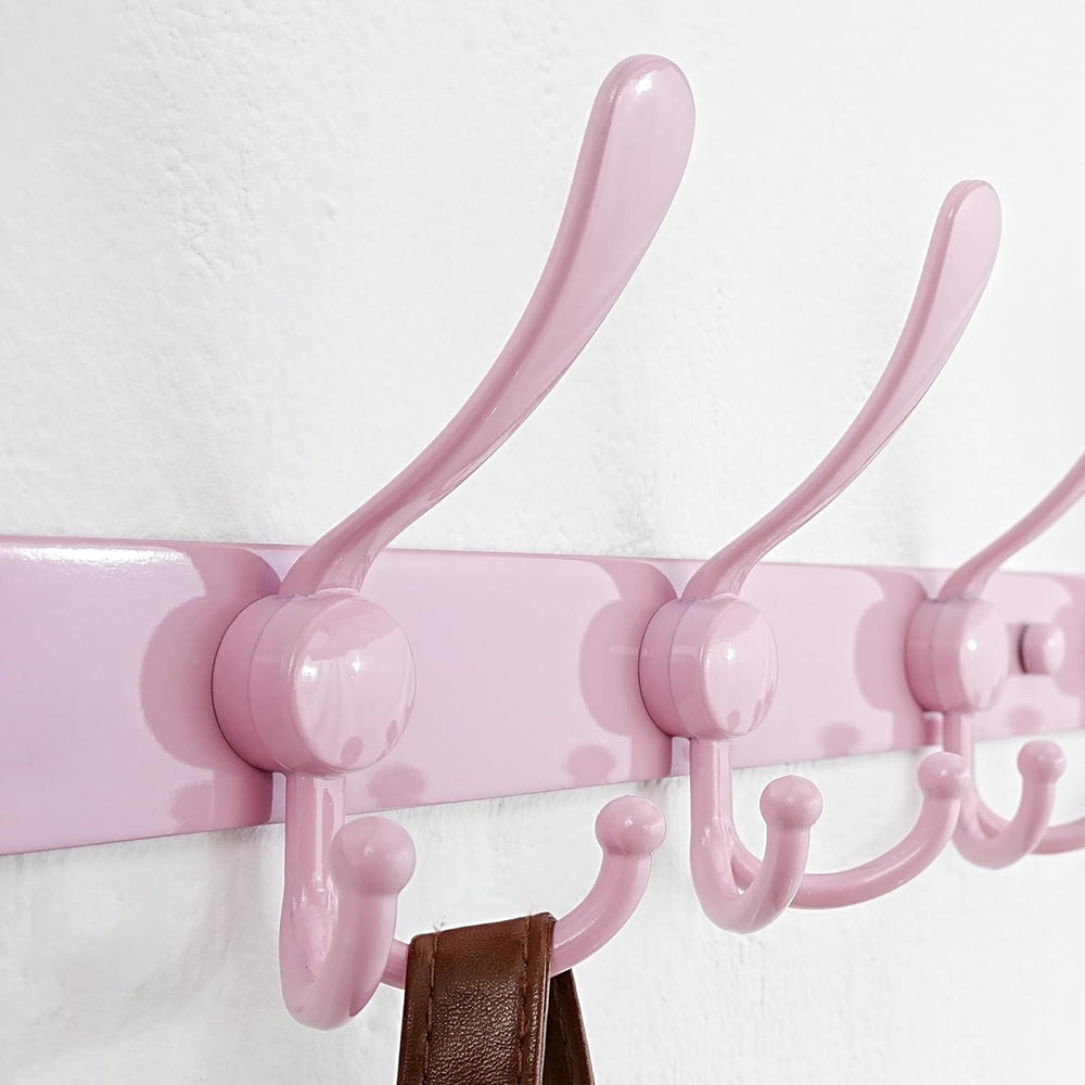 Dseap Coat Rack Wall Mount - 29.5” Long 8-Tri-Hooks Heavy Duty Coat Hanger Ra...