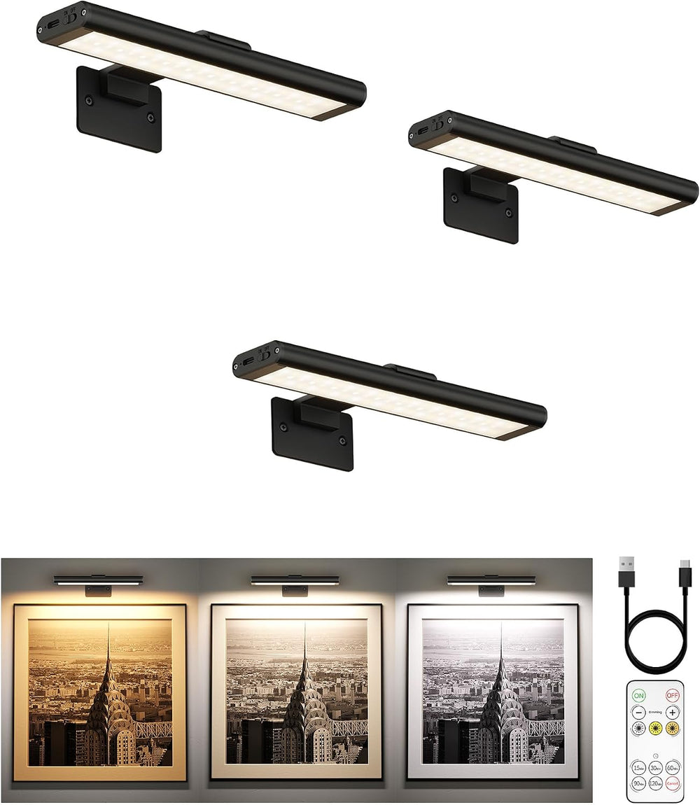 EZVALO Picture Light for Wall, Rechargeable 2400mAh Lights Wireless with IR R...