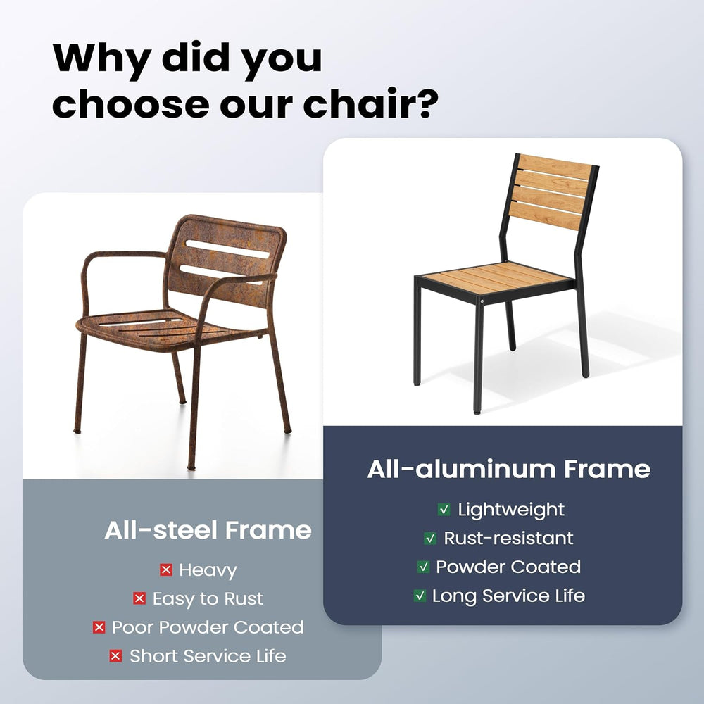 Pellebant Stackable Outdoor Patio Dining Chairs Set of 4