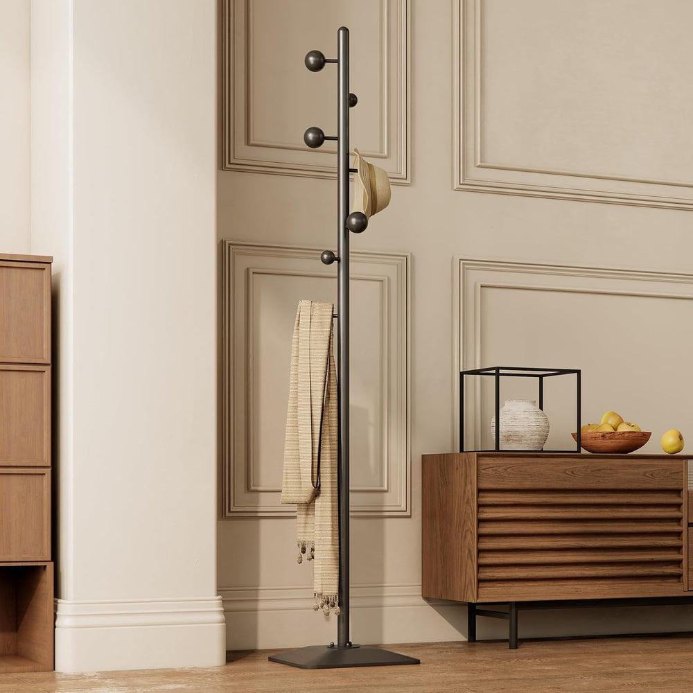 coat rack freestanding,coat rack stand with 7 Hooks and Metal Base for Bags, ...