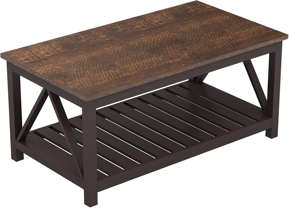 ChooChoo 40" Farmhouse Coffee Table with A-Frame Design for Living Room