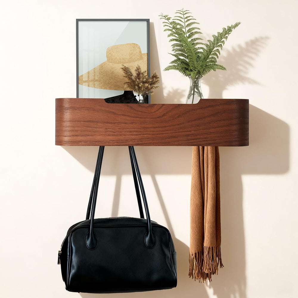 Coat Rack Wall Mount with Shelf Entryway Shelf Modern Key Holder Hanger Wall ...