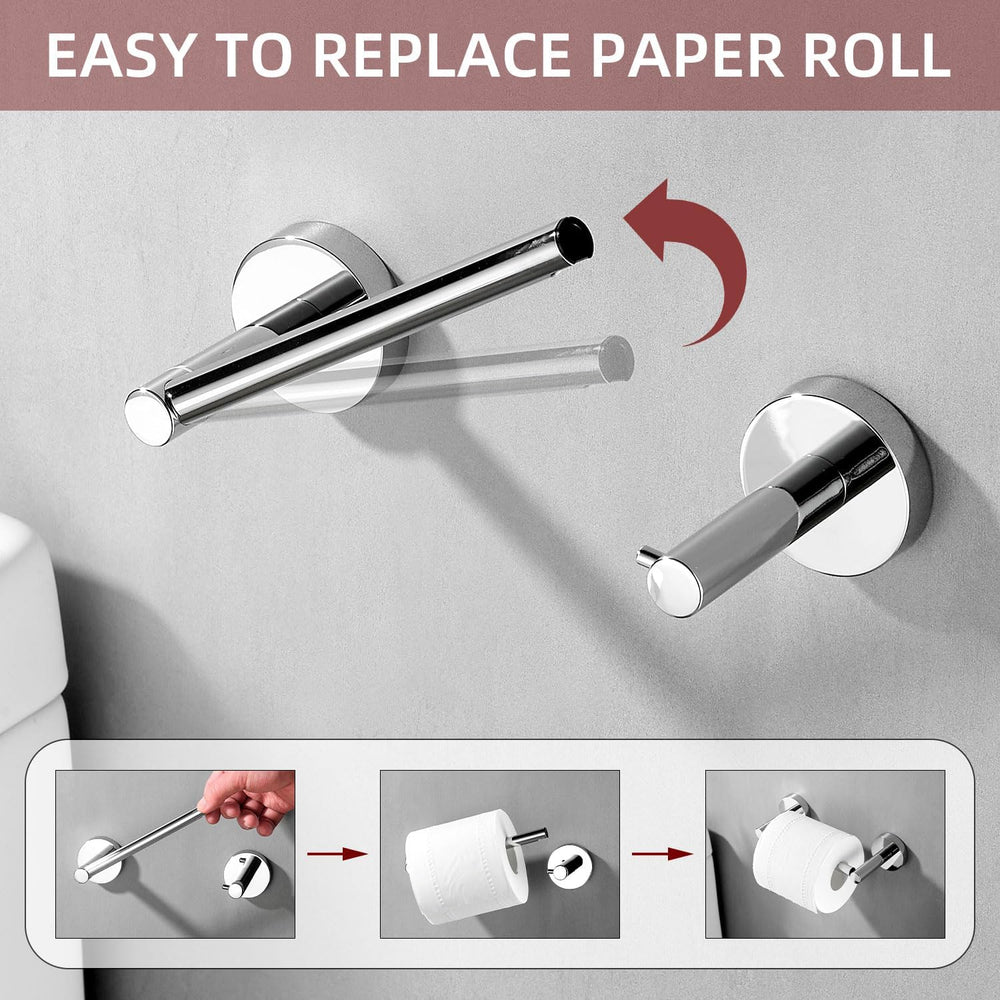 Chrome Toilet Paper Holder Towel Ring,Bathroom Hardware Set,Hand Towel Holder...