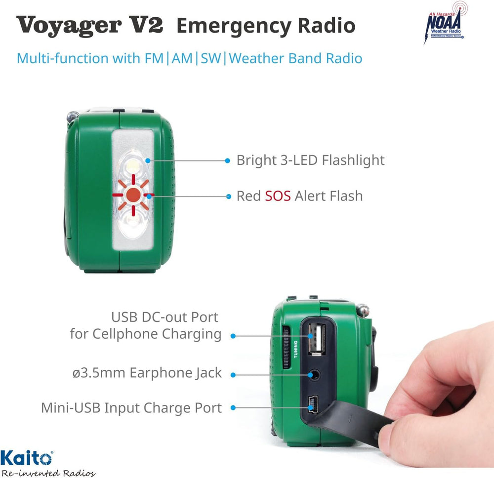 Best NOAA Portable Solar/Hand Crank AM/FM, Shortwave & NOAA Weather Emerg...