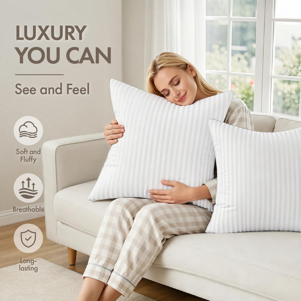 MIULEE 18x18 Throw Pillow Inserts Set of 4, 100% Virgin Microfiber Filling