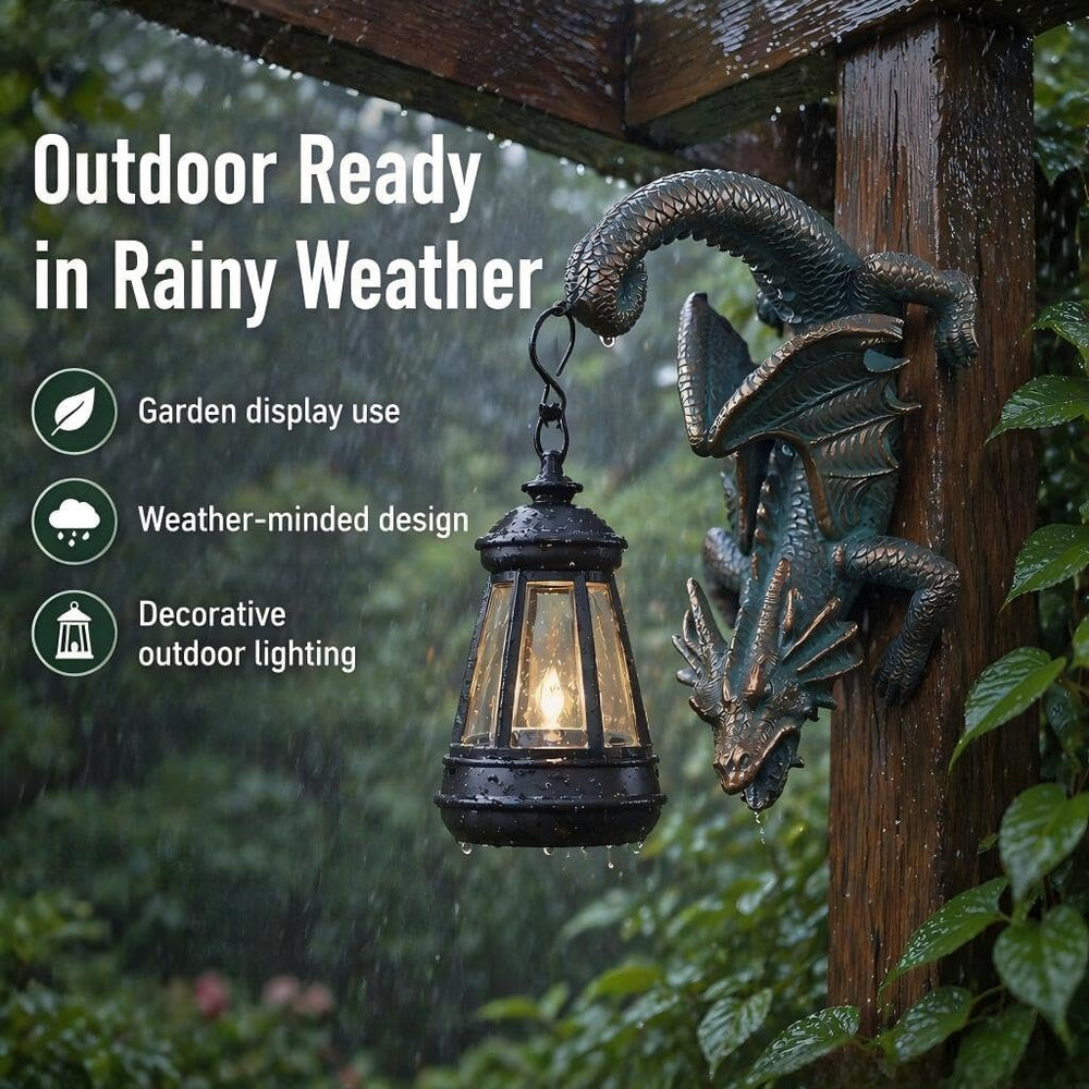 Solar Dragon Tree Hugger Statue Wall Decor:Outdoor Lights Decoration