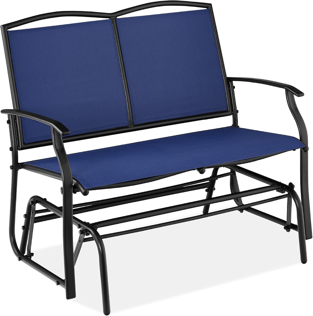 Best Choice Products 2-Person Outdoor Patio Swing Glider Steel Bench Loveseat...