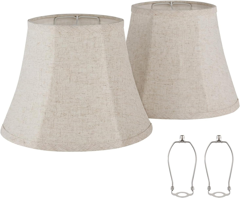 Royal Beige Linen Lamp Shade Set of 2, 7.9"Top x Bottom13"x 9.8&quo...