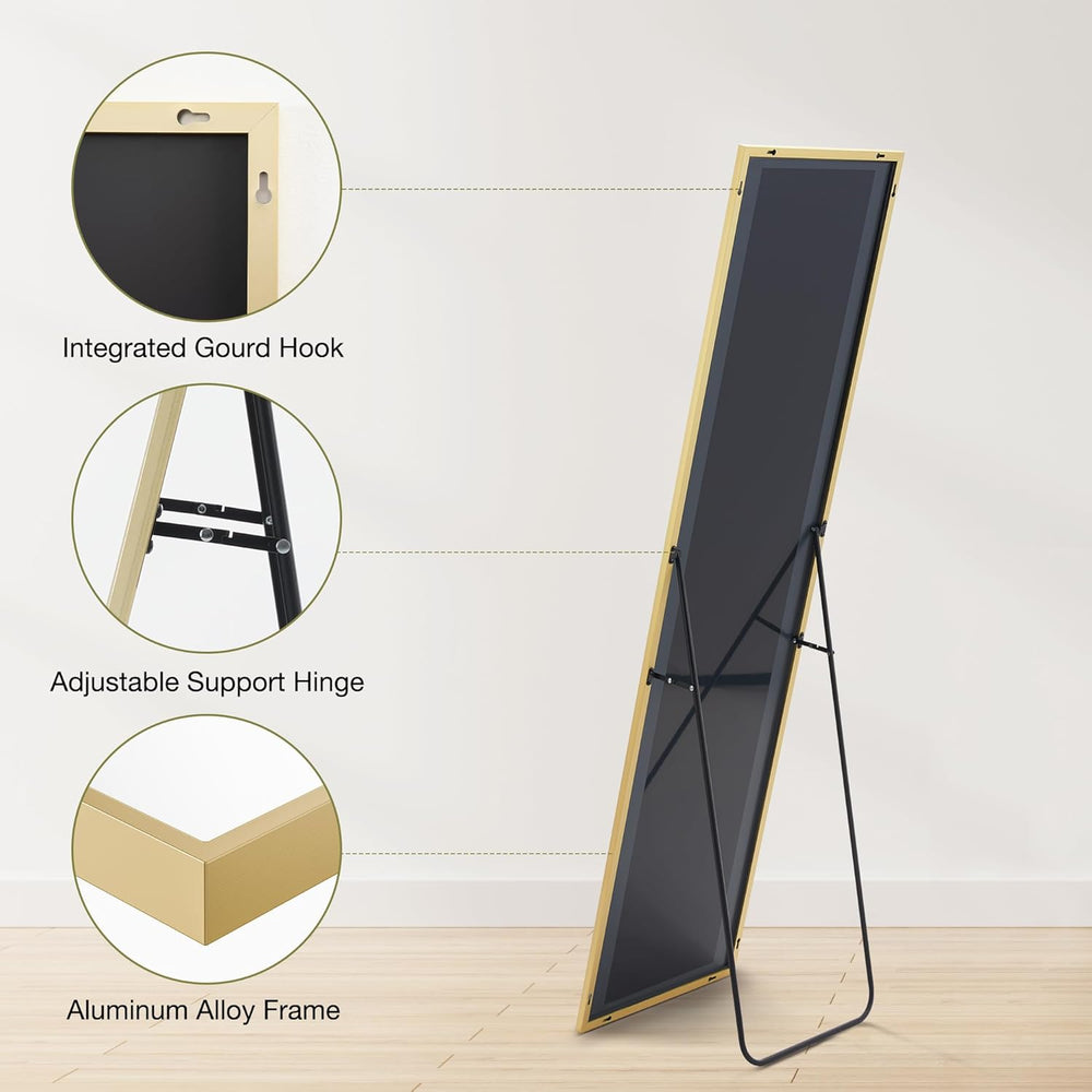 DUMOS Gold Full Length Mirror 59"x16.5" Full Body Floor Mirror for ...