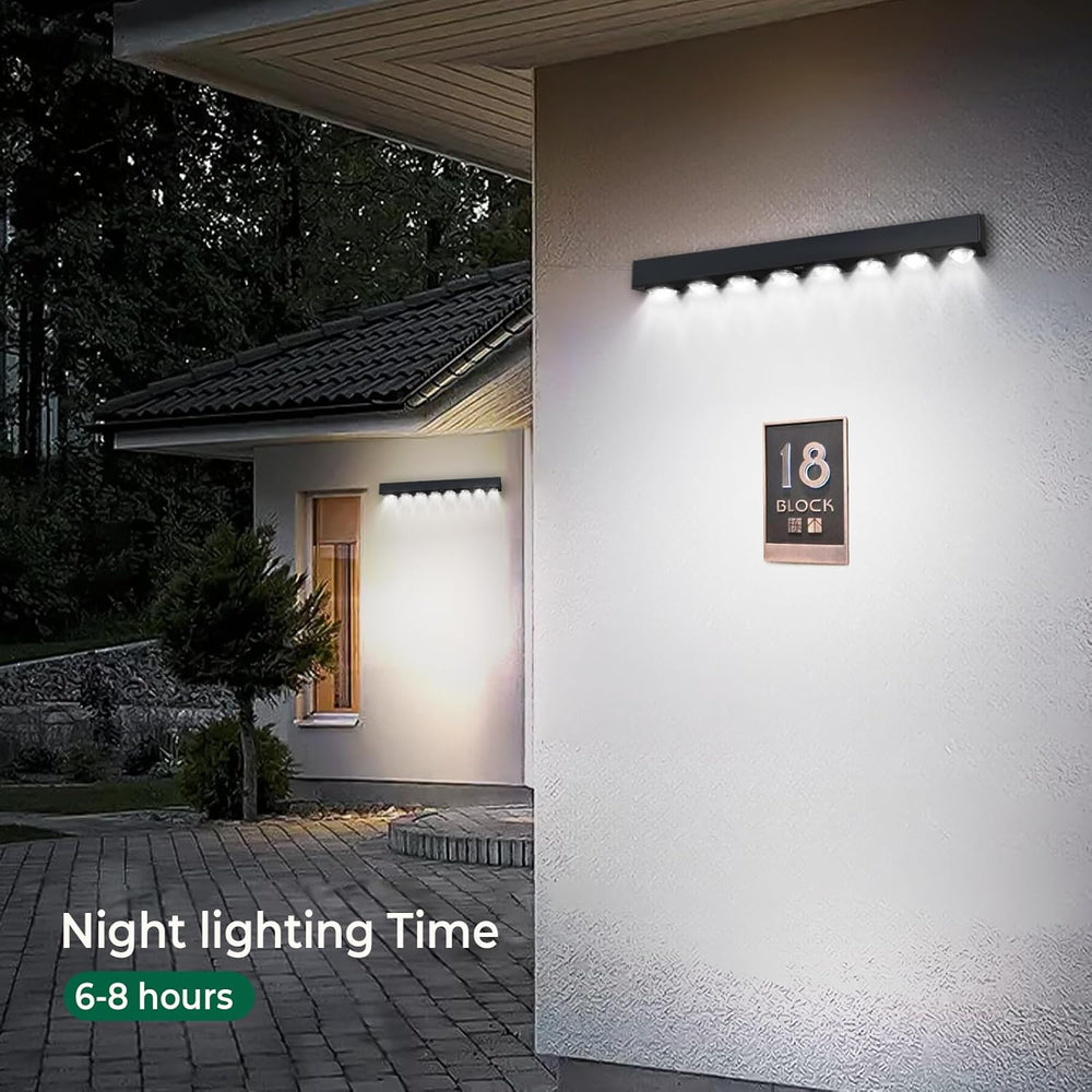2 Pack Solar Sign Light Dusk to Dawn, 8 LED Outdoor Signboard Lights